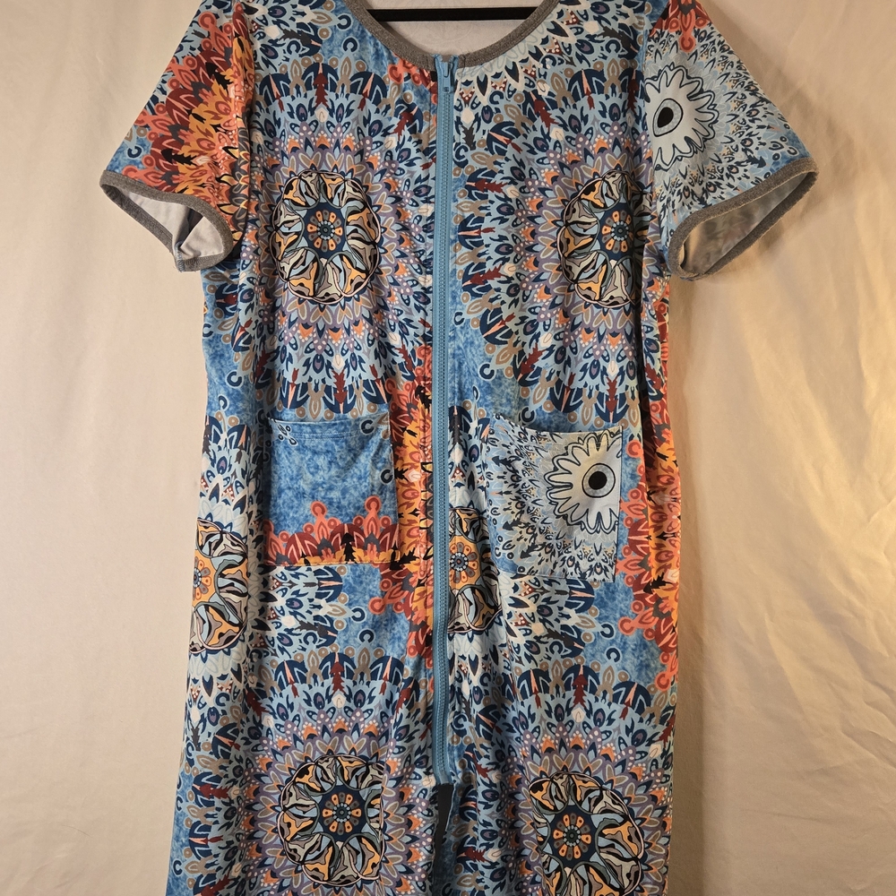 Vibrant Blue and Orange Women's Chemise